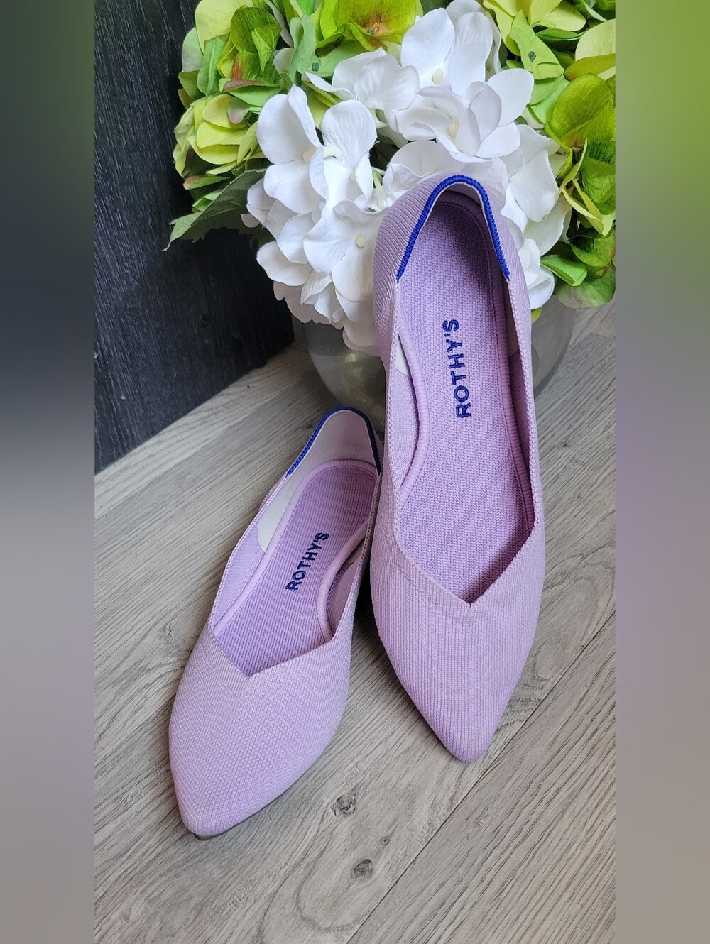 Rothy's The Point Soft Orchid Lilac & Tortoise Sole Flats, Women US 8.5 EU 39 - Picture 3 of 16